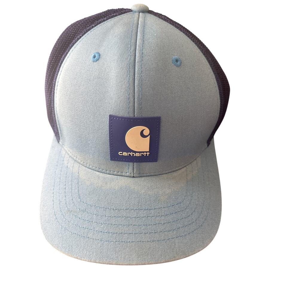 Carhartt Hat Cap Snap Back Blue Mesh Trucker Patch Flexfit 110 Mens Spring 2022 - Picture 2 of 4